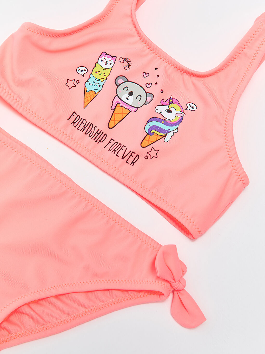 Mercan Baskılı Kız Çocuk Bikini-2