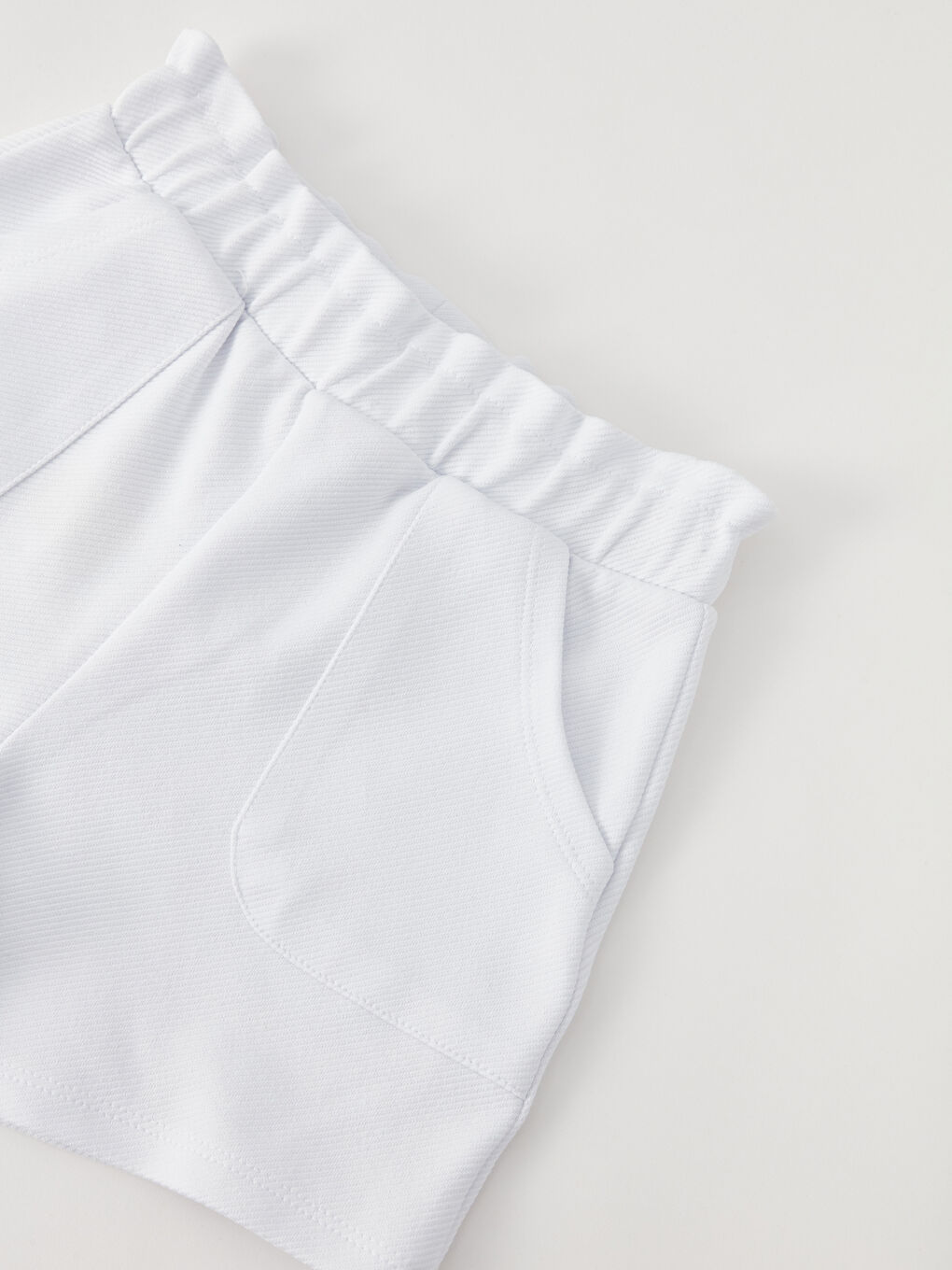 Ekru Beli Lastikli Basic Kız Çocuk Şort-3
