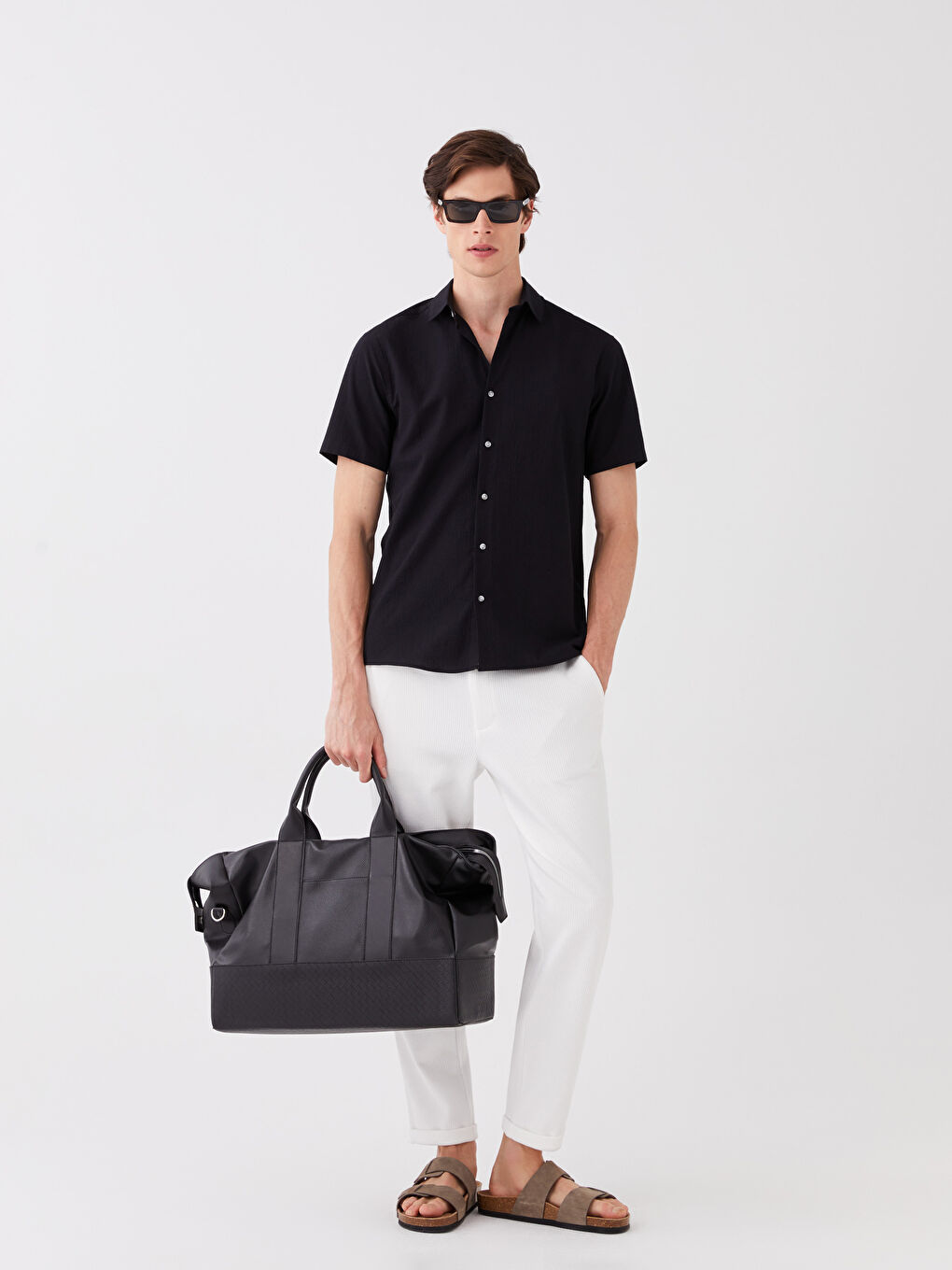 Siyah Deri Görünümlü Erkek Valiz-2