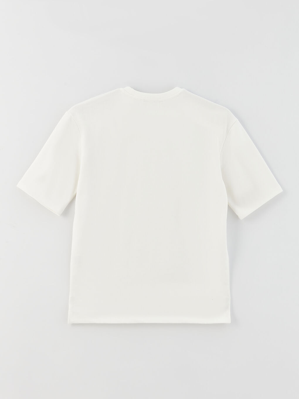 Beyaz Bisiklet Yaka Kısa Kollu Baskılı Erkek Sweatshirt-6