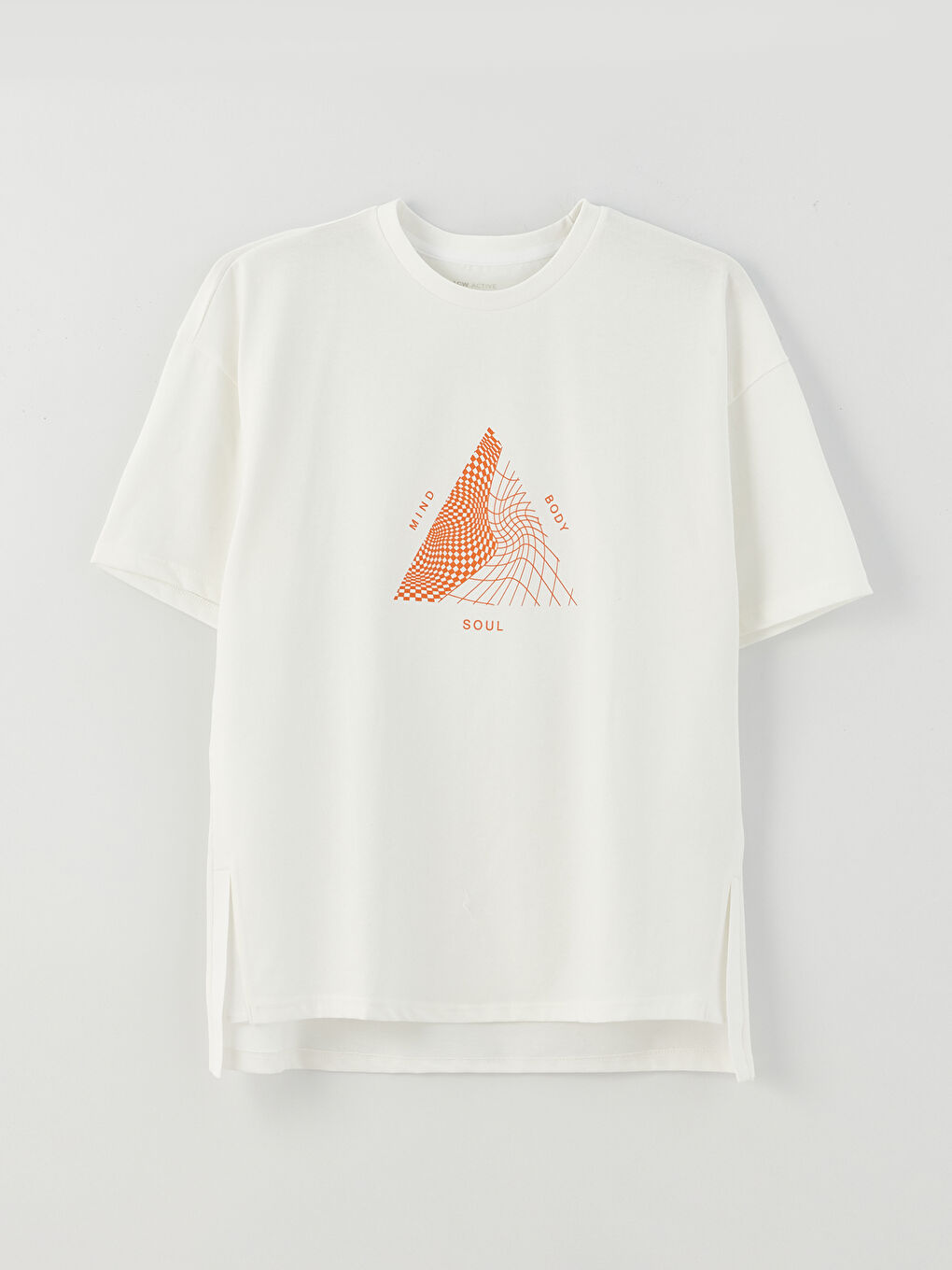 Ekru Bisiklet Yaka Kısa Kollu Baskılı Erkek Spor Tişört-5