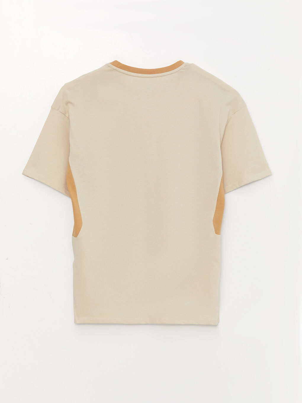 Bej Bisiklet Yaka Kısa Kollu Erkek Spor Tişört-6