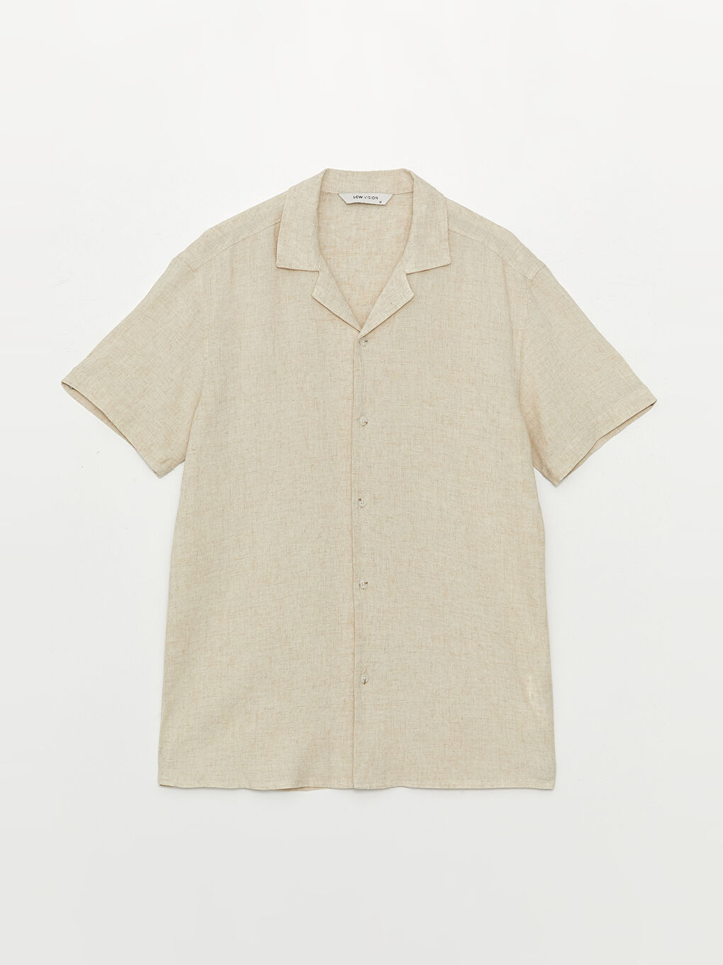 Regular Fit Short Sleeve Linen Blend Men's Shirt-5