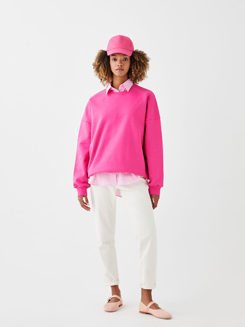 Fuşya Kadın Düz Kep Şapka-2