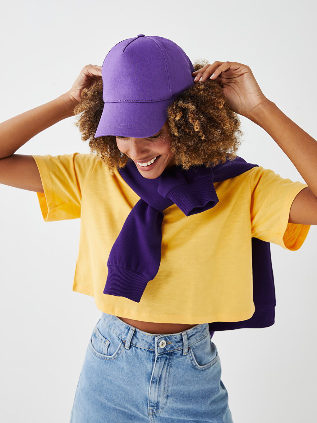 Mor Kadın Düz Kep Şapka-1