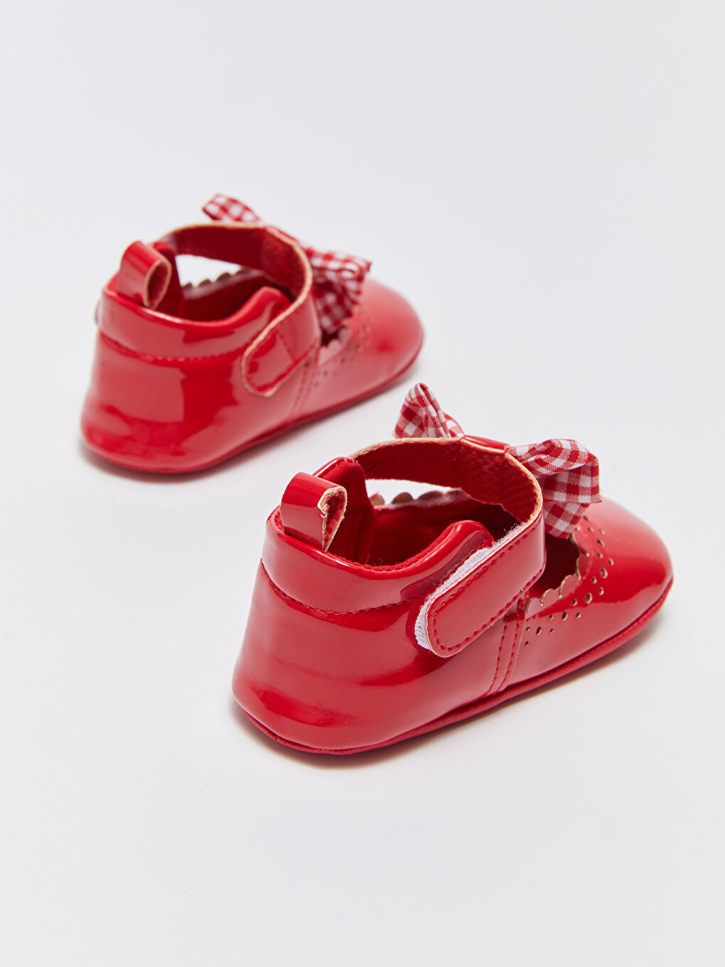 Kırmızı Cırt Cırtlı Kız Bebek Yürüme Öncesi Ayakkabısı-4