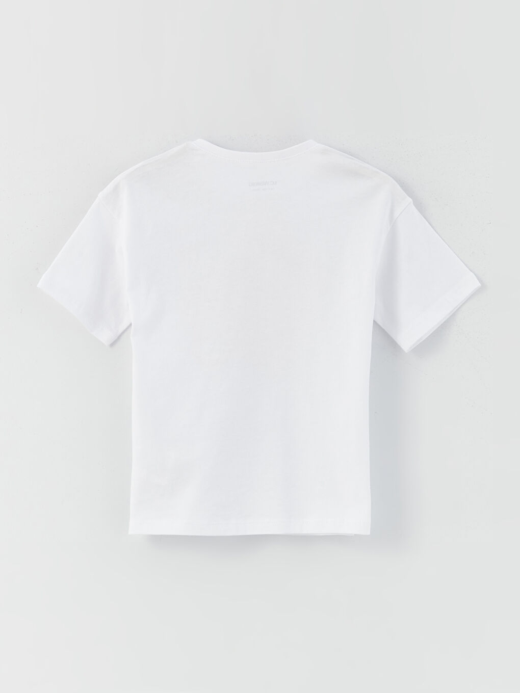 تيشيرت للبنات بياقة دائرية مطبوع كم قصير-1