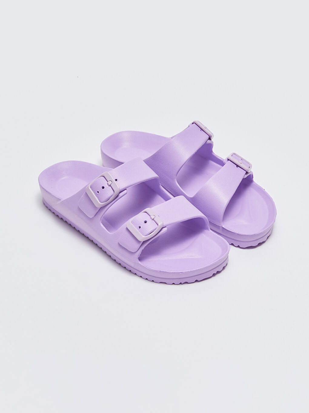 Lila Çift Bantlı Kız Çocuk Terlik