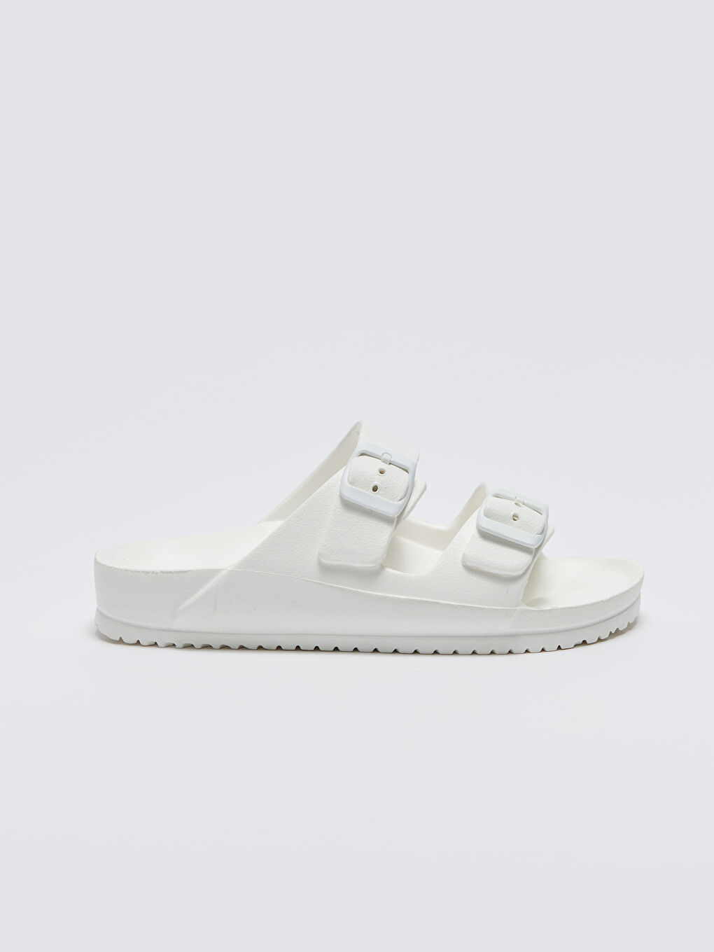 Beyaz Çift Bantlı Kız Çocuk Terlik-1