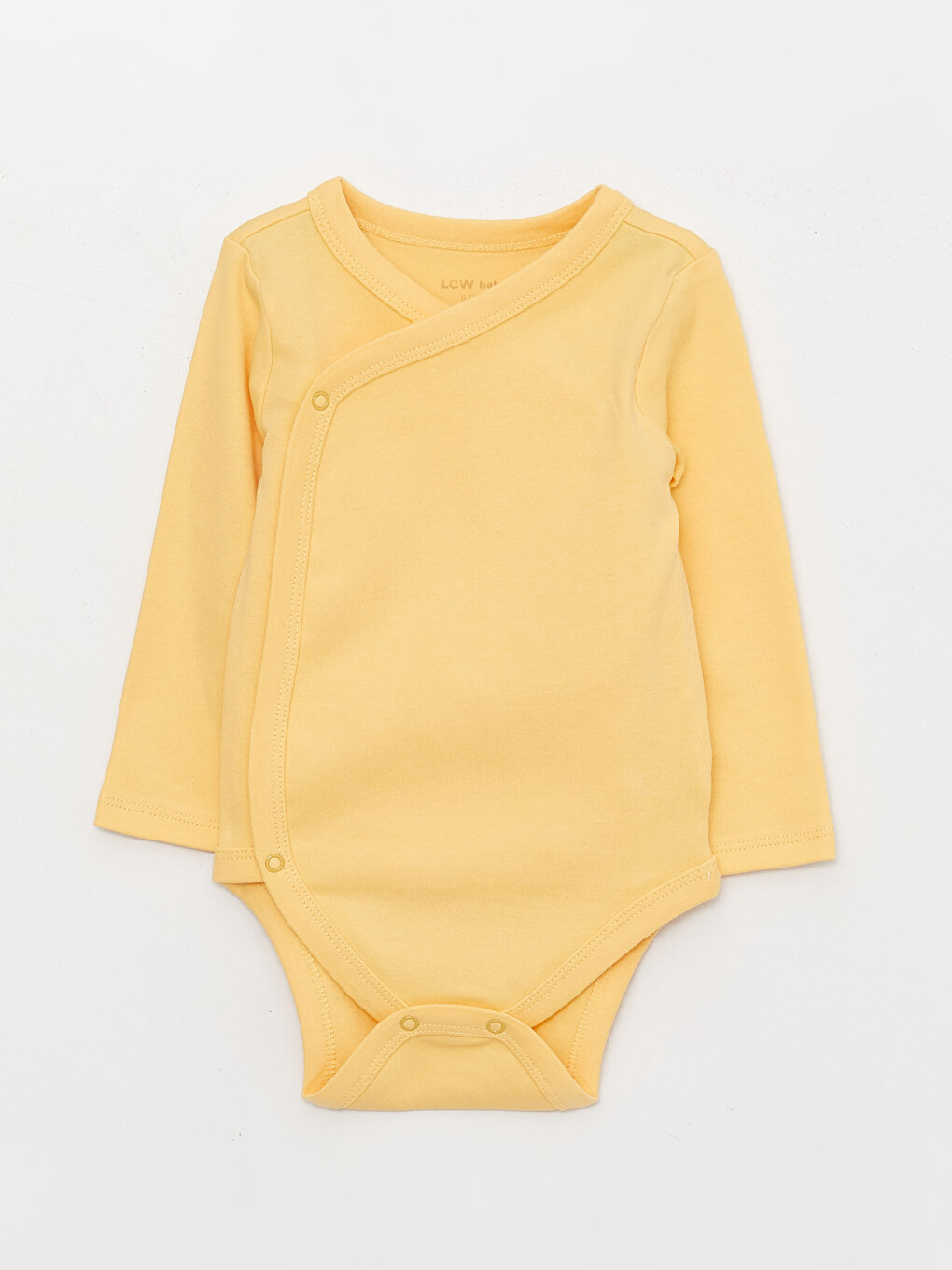 Envelope Collar Long Sleeve Printed Baby Girl Snap Fastener Bodysuit 3-Pack Set-1
