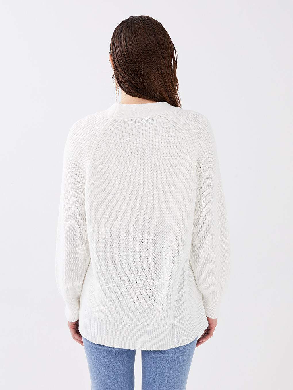 V Neck Regular Long Sleeve Oversize Women's Tricot Cardigan -S3DS32Z8-Q6K
