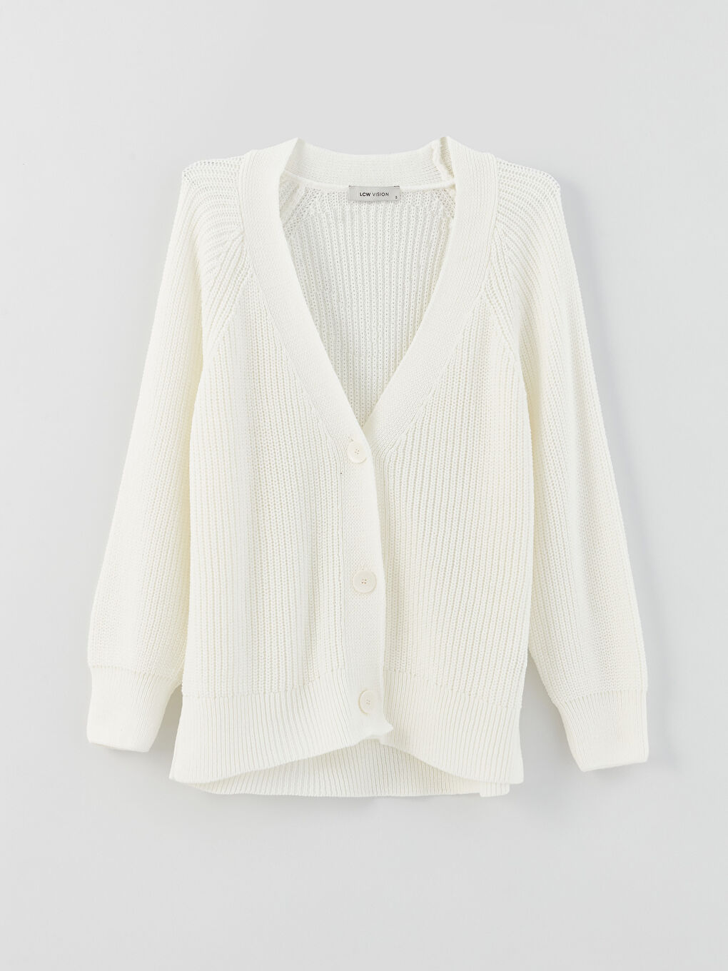 V Neck Regular Long Sleeve Oversize Women's Tricot Cardigan -S3DS32Z8-Q6K