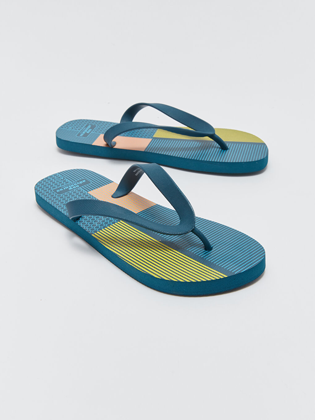 Lacivert Renk Bloklu Parmak Arası Erkek Plaj Terliği-4