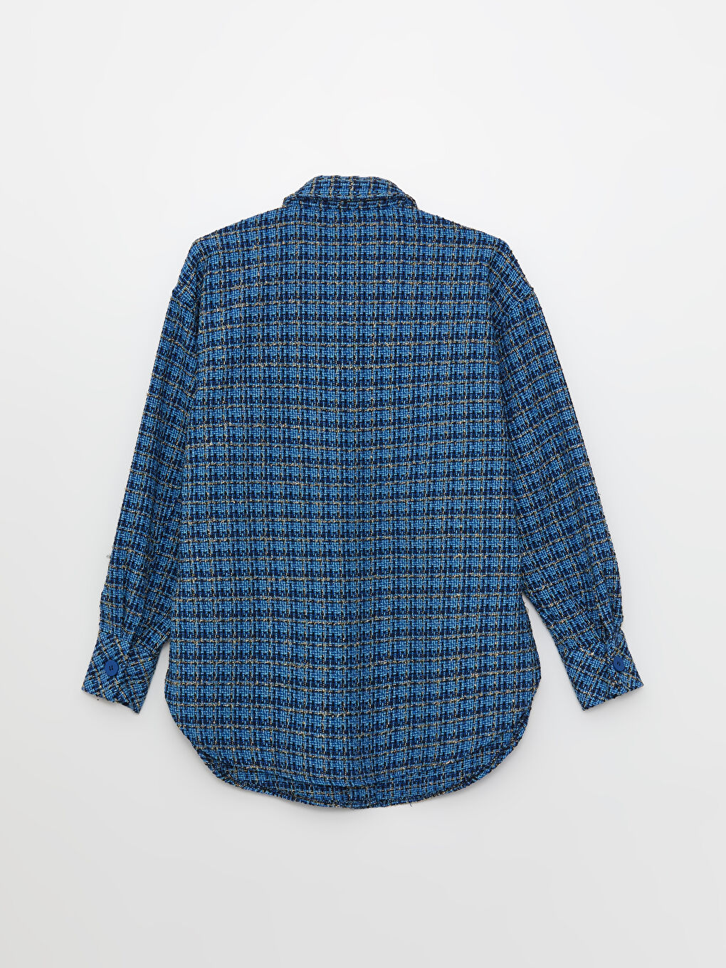 LCW Vision Surchemise Pour Femmes Écossaise Surdimensionnée En Tweed À Manches Longues-8