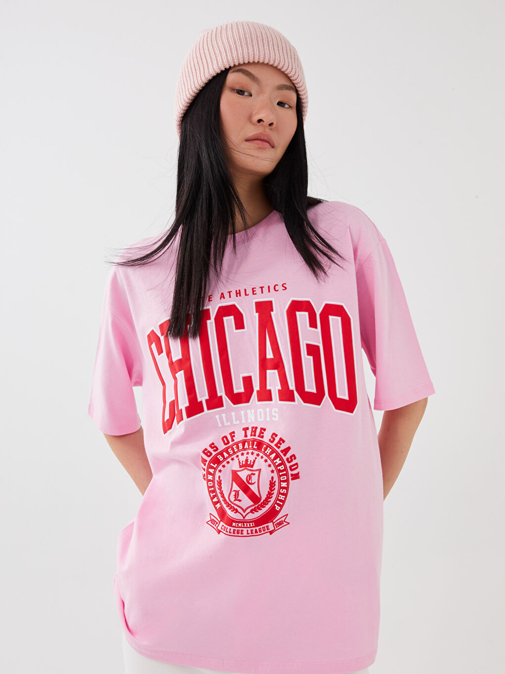 Crew Neck Printed Short Sleeve Women's T-Shirt-1