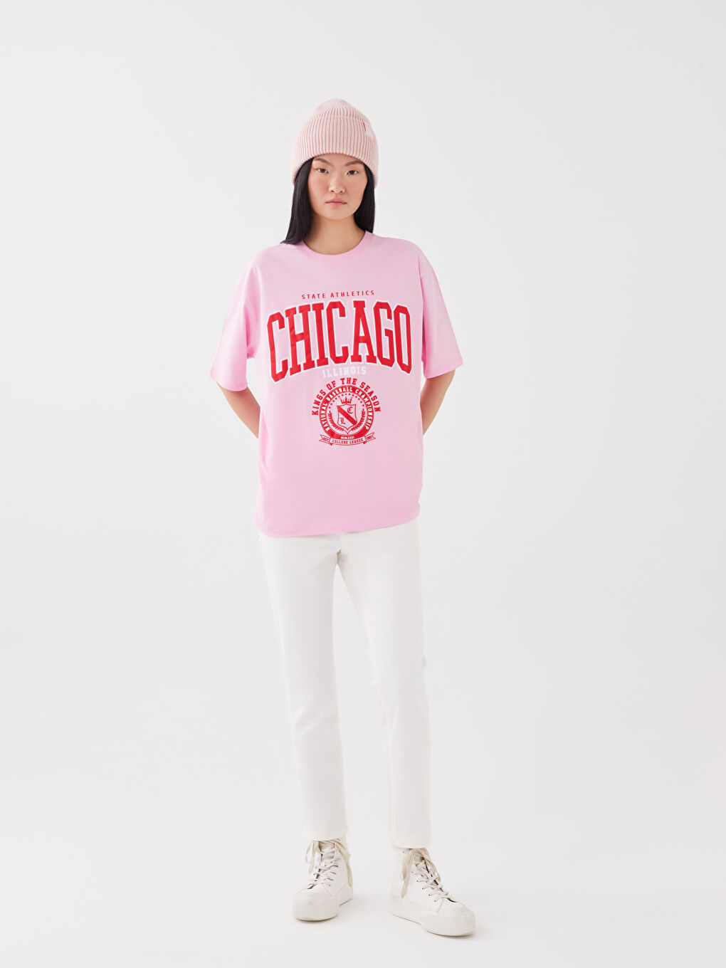 Crew Neck Printed Short Sleeve Women's T-Shirt-2