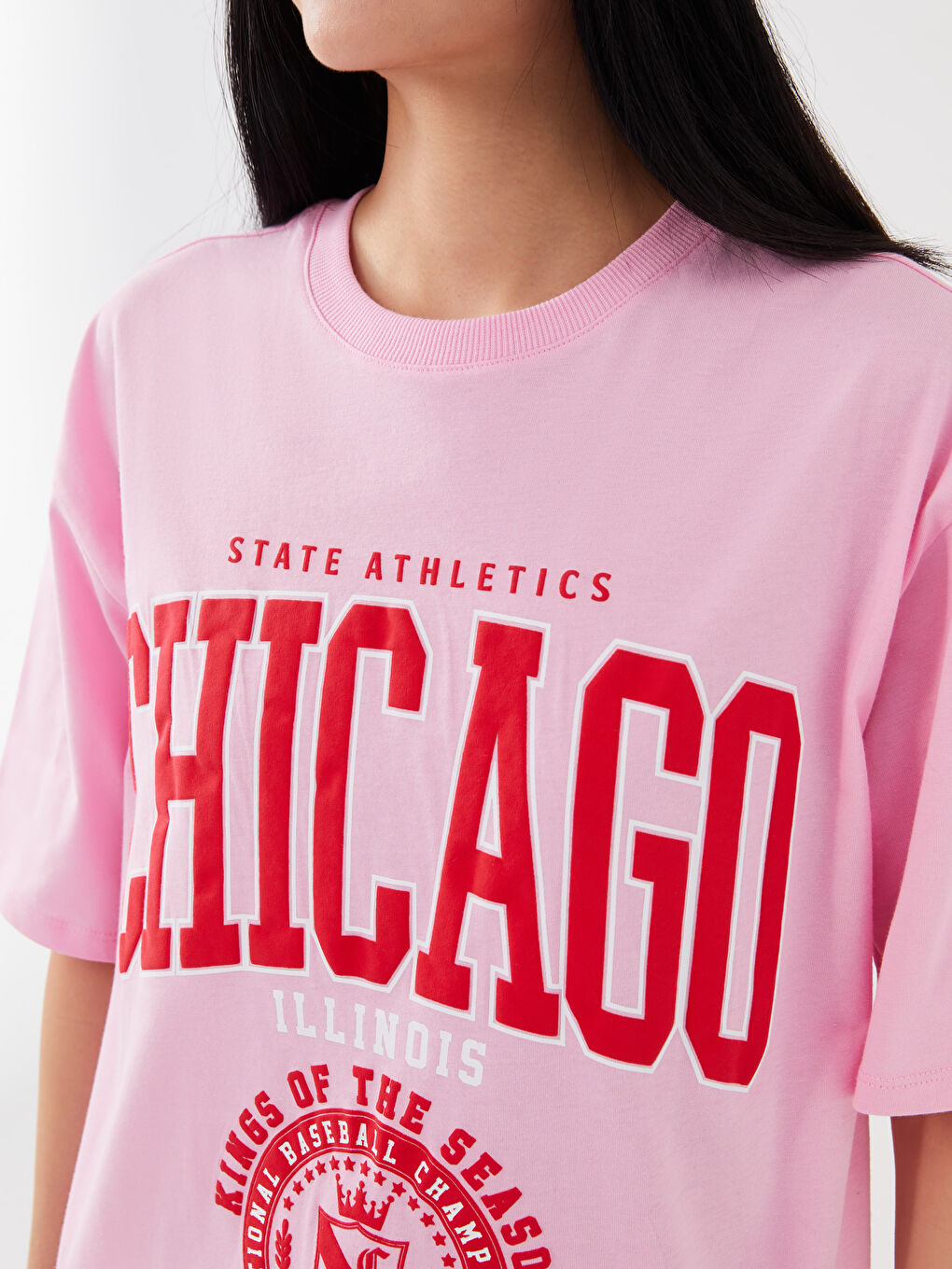 Crew Neck Printed Short Sleeve Women's T-Shirt-3