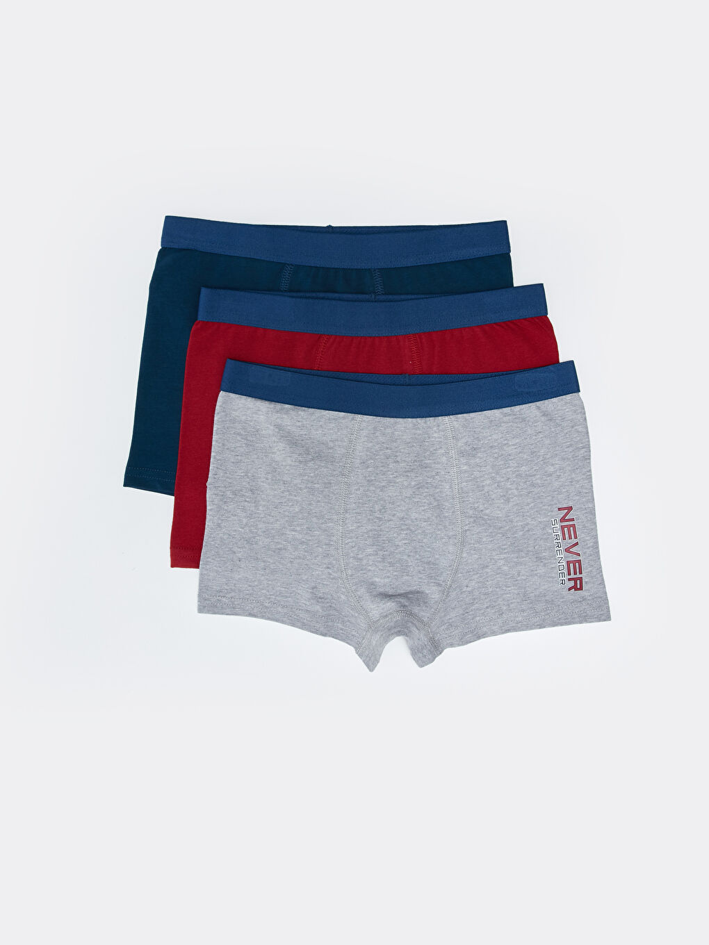 Gri Baskılı Erkek Çocuk Boxer 3'lü