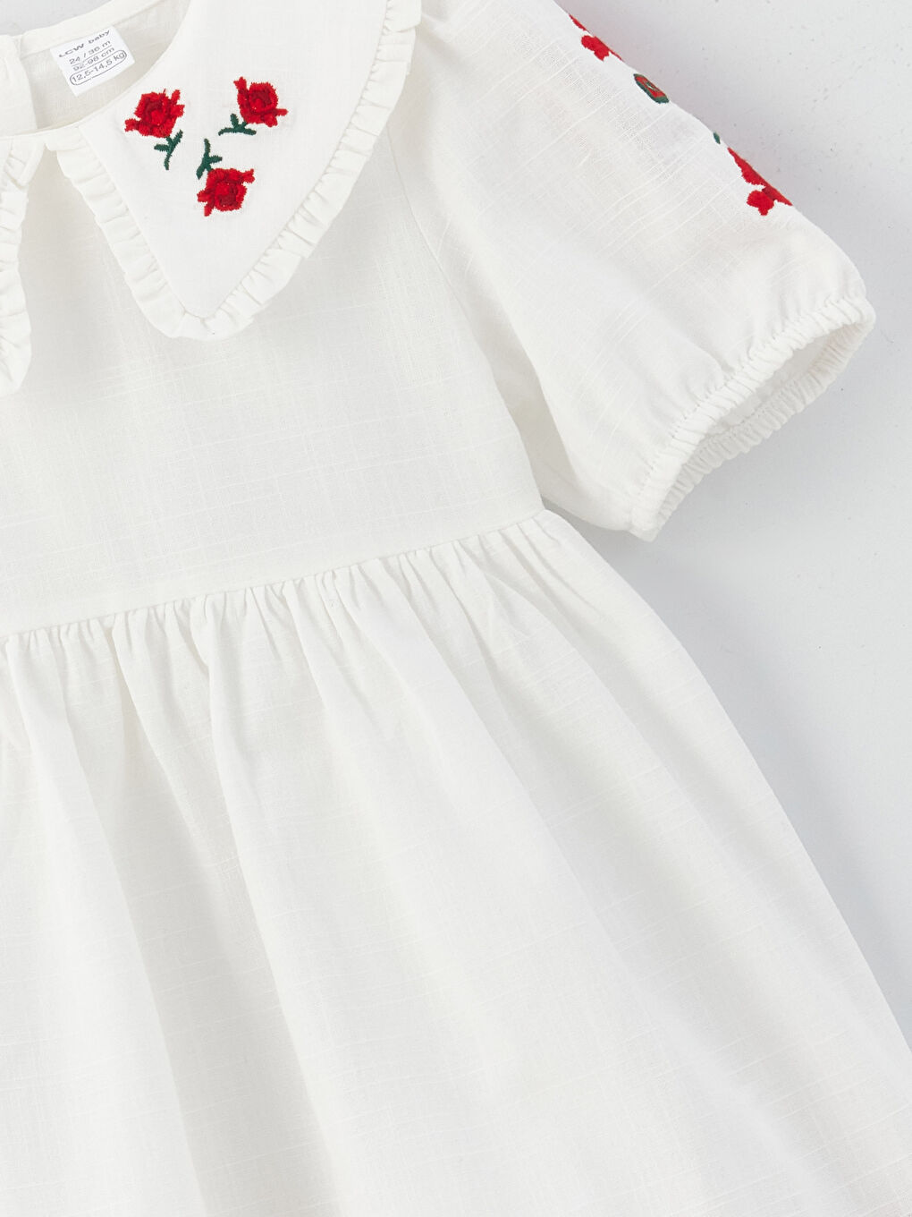 Robe pour Bébé Filles à Col Claudine Brodé-2