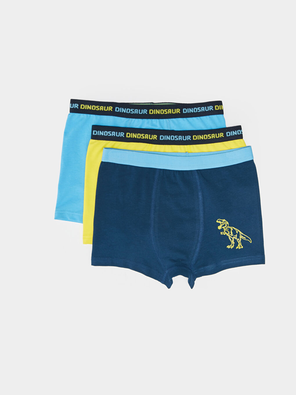 Lacivert Baskılı Pamuklu Erkek Çocuk Boxer 3'lü