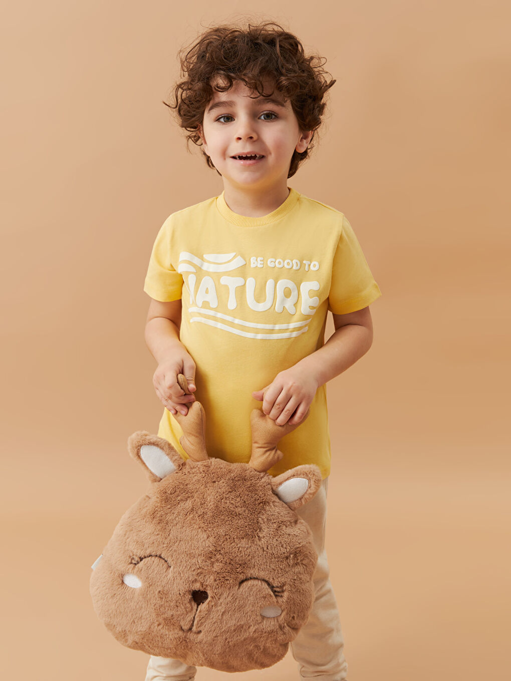 تيشيرت للأولاد الرضع بطباعة وكم قصير برقبة دائرية-1