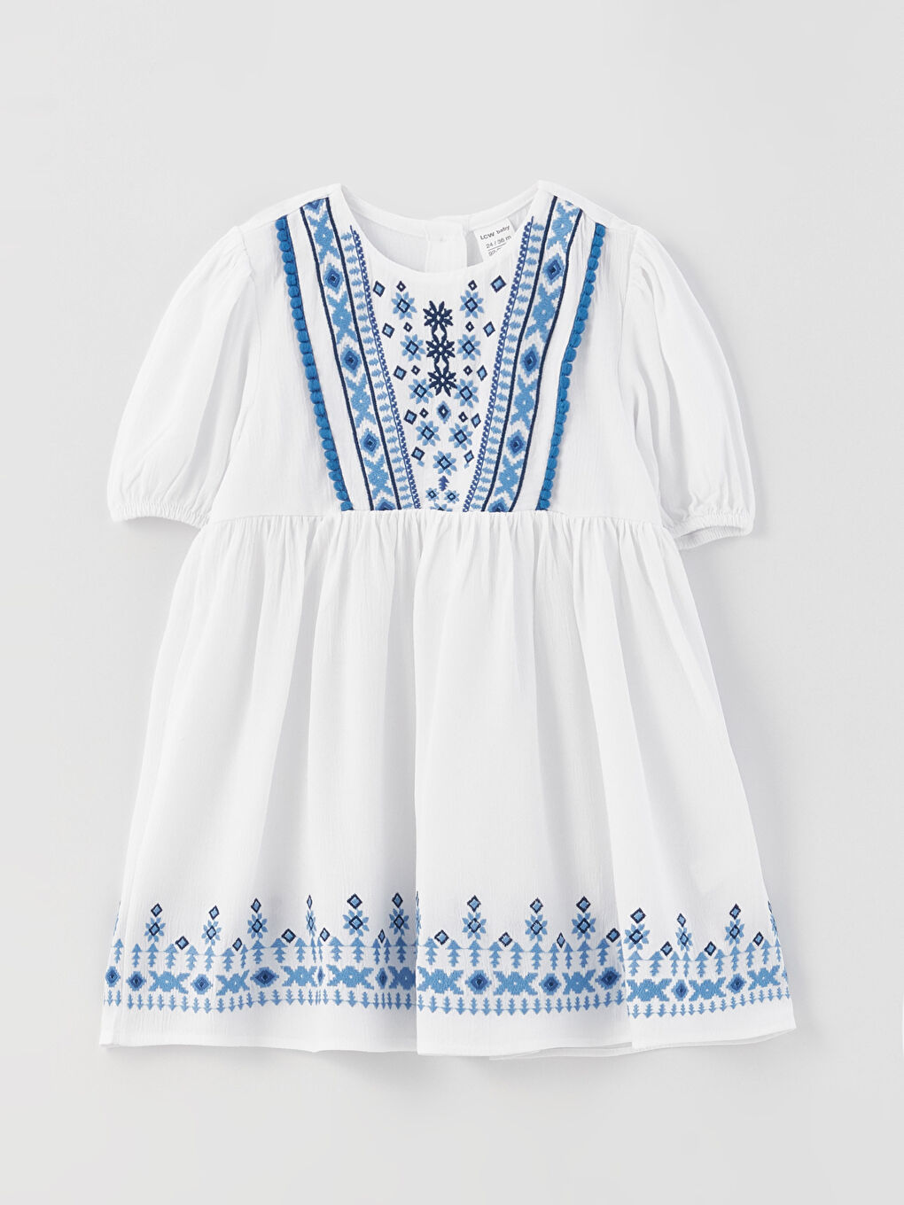 LCW baby Crew Neck Embroidery Detailed Baby Girl Dress -S3DS89Z1-J5E