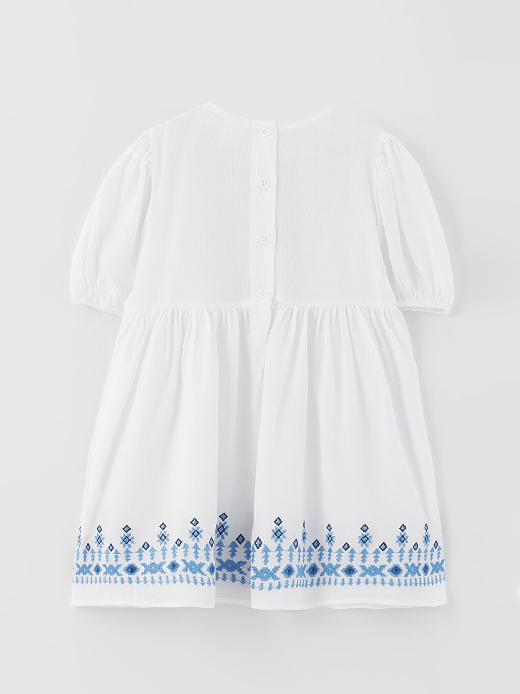 LCW baby Crew Neck Embroidery Detailed Baby Girl Dress -S3DS89Z1-J5E