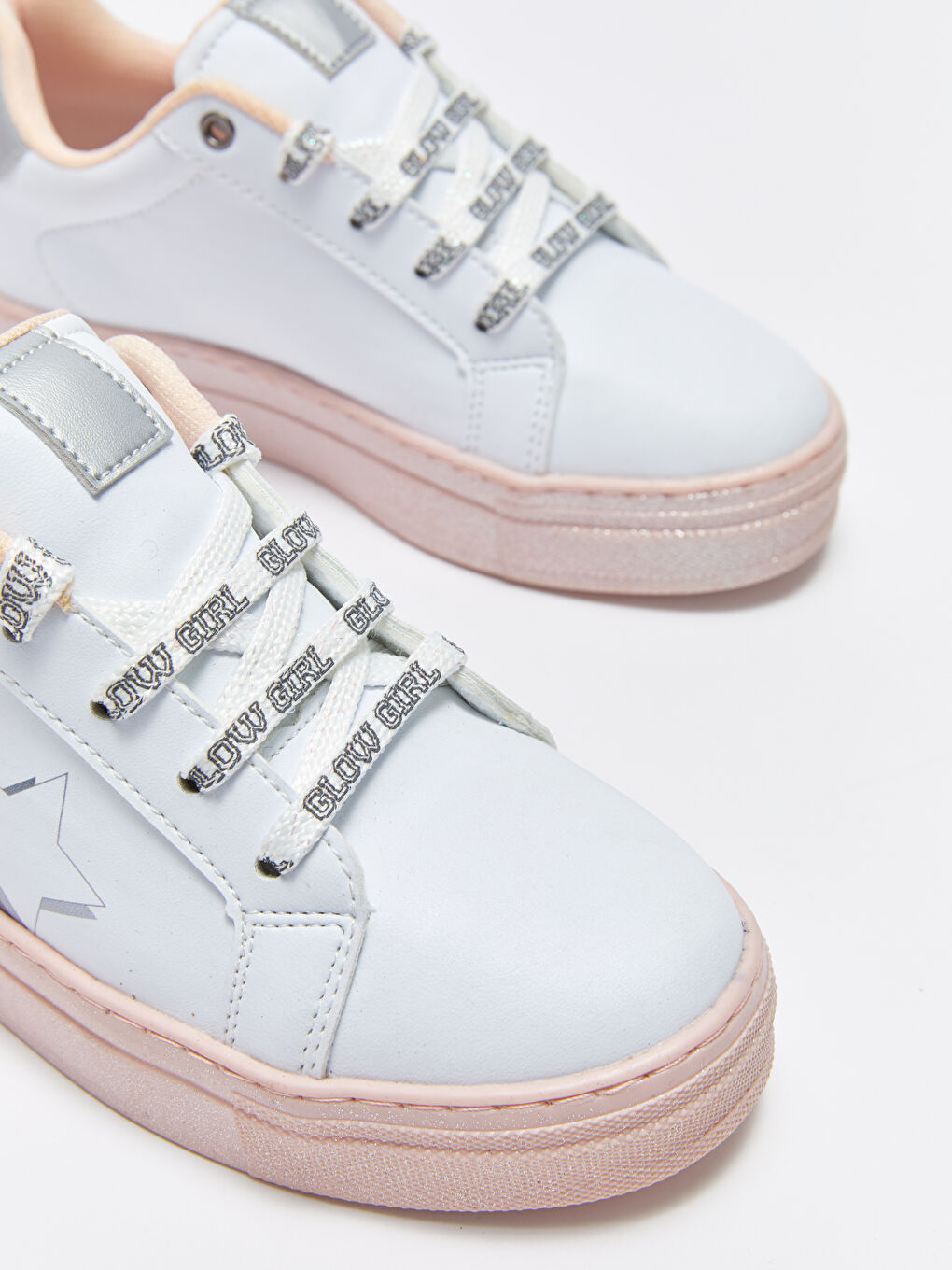 Leather Look Printed Girls' Sneakers-2