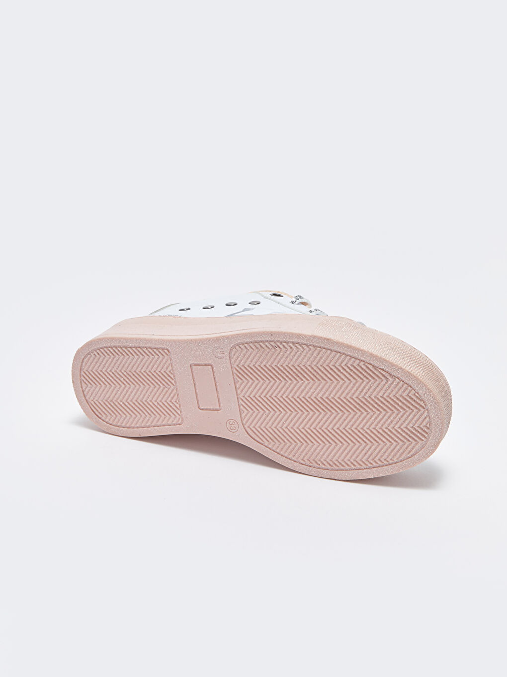 Leather Look Printed Girls' Sneakers-3