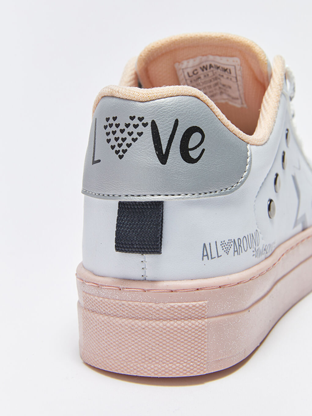 Leather Look Printed Girls' Sneakers-4