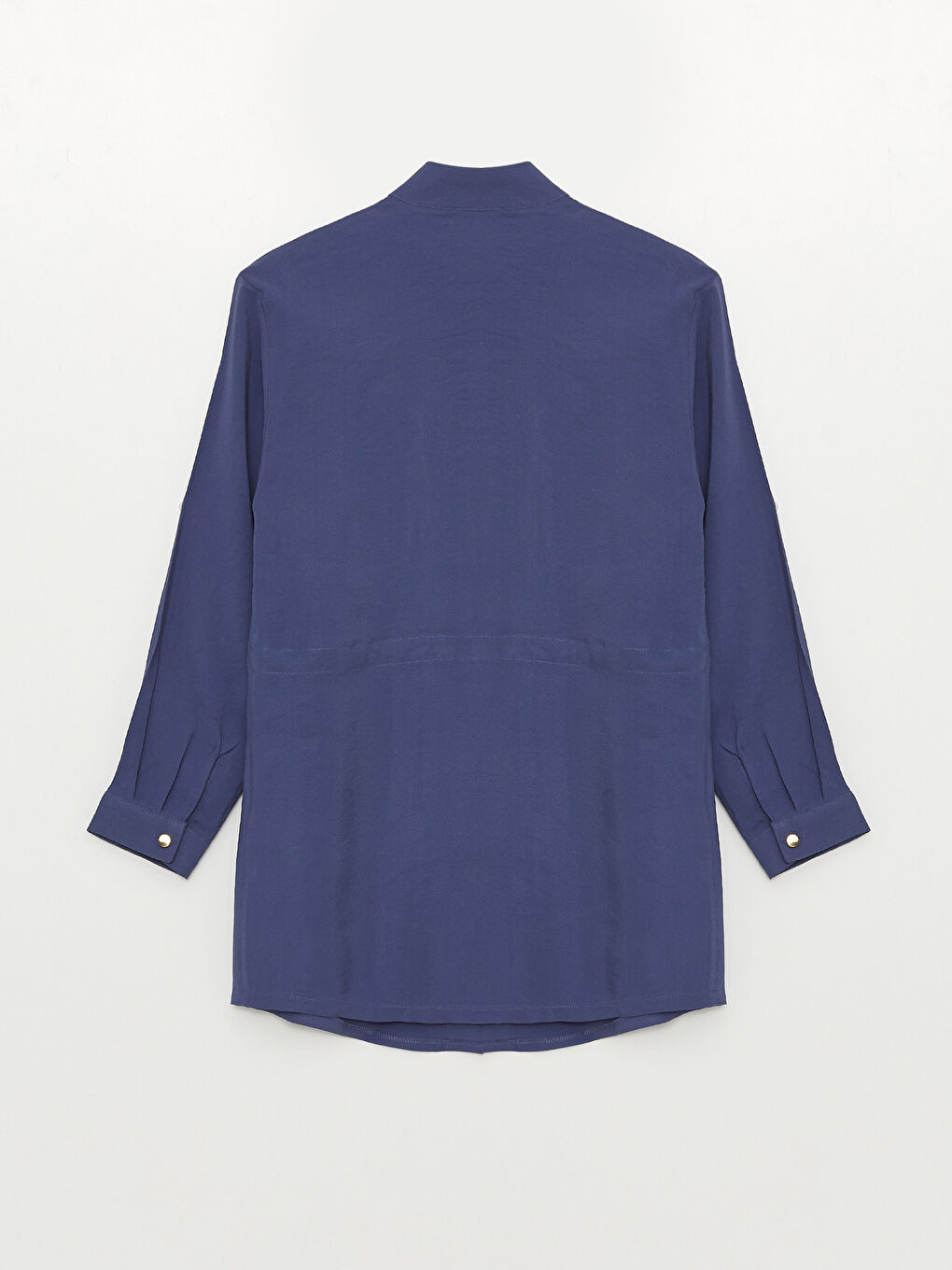 Grandad Collar Plain Long Sleeve Women's Tunic -S3DT08Z8-SGV