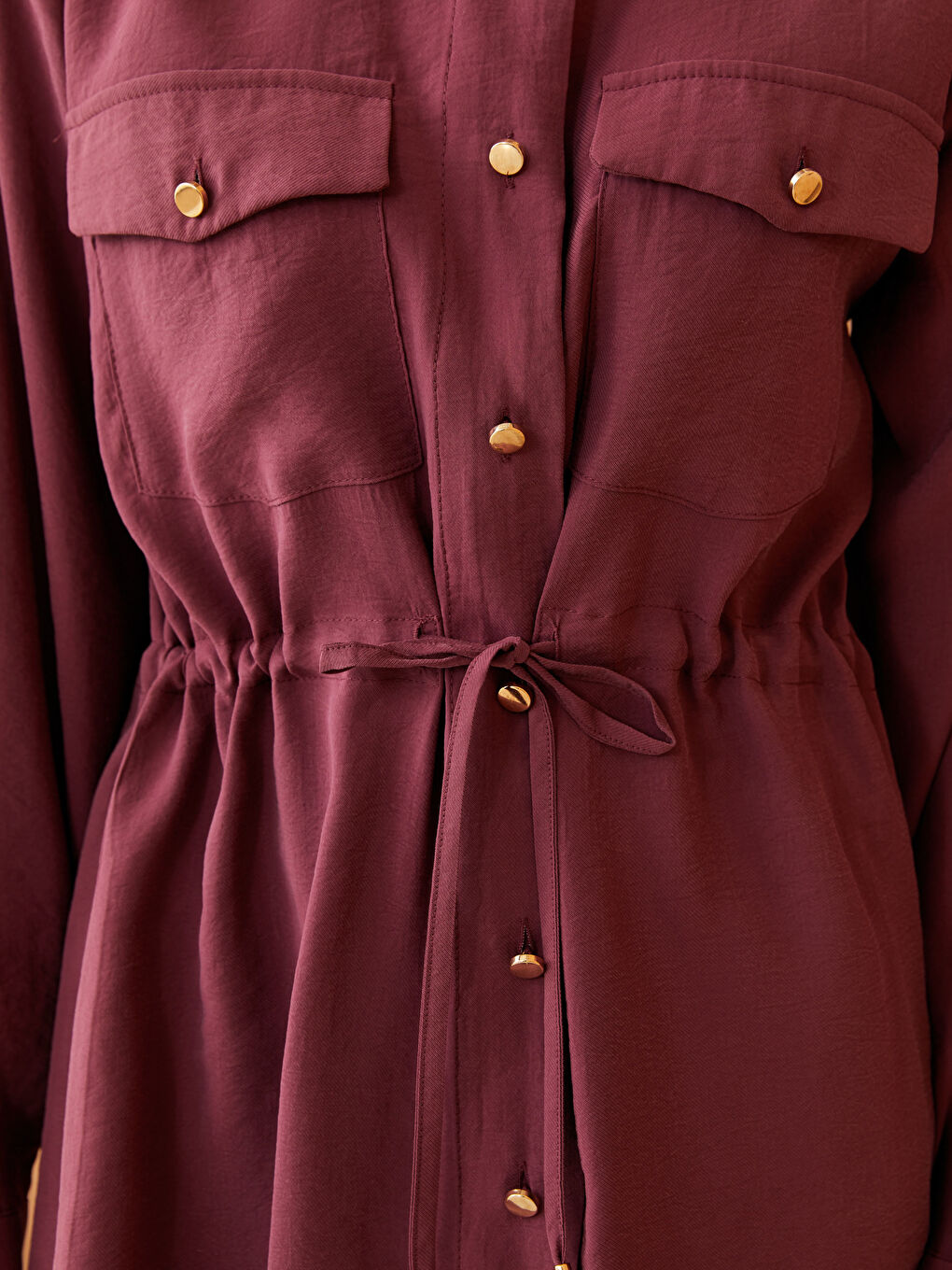 Grandad Collar Plain Long Sleeve Women's Tunic-3