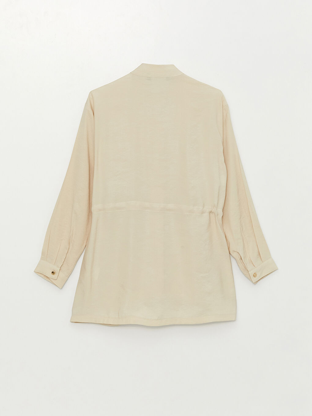 Kahverengi Hakim Yaka Düz Uzun Kollu Kadın Tunik-6