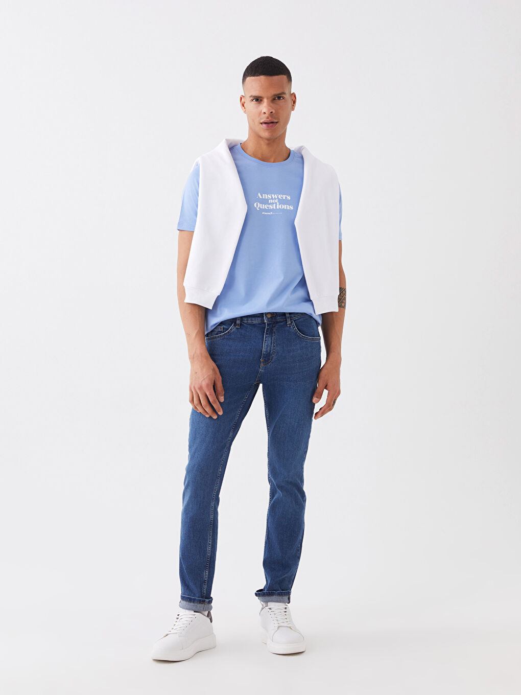 بنطلون جينز رجالي 750 سليم فيت