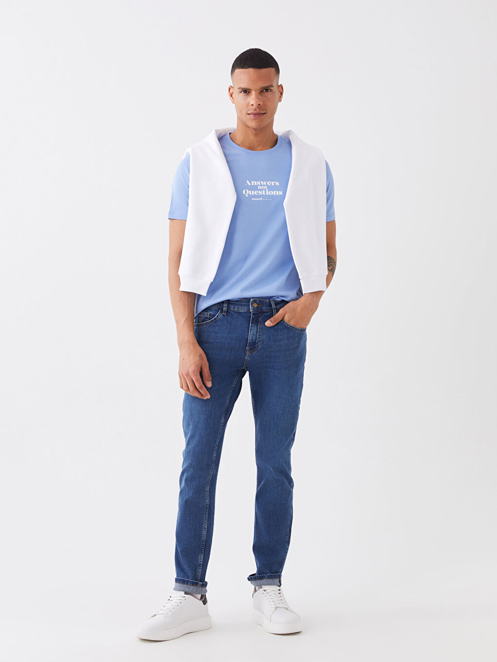 بنطلون جينز رجالي 750 سليم فيت-1