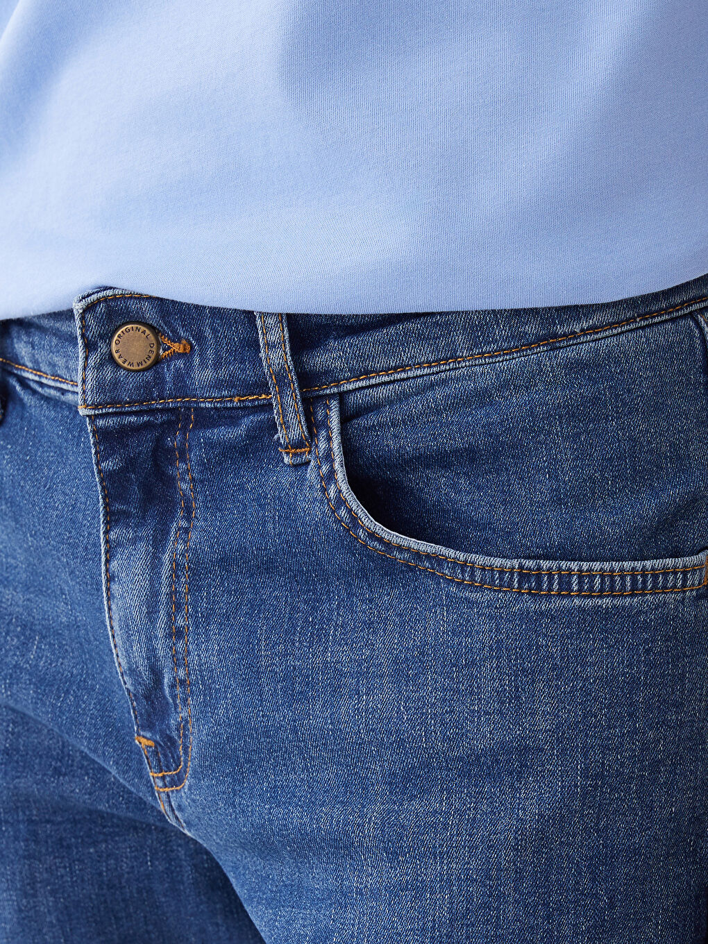 بنطلون جينز رجالي 750 سليم فيت-2