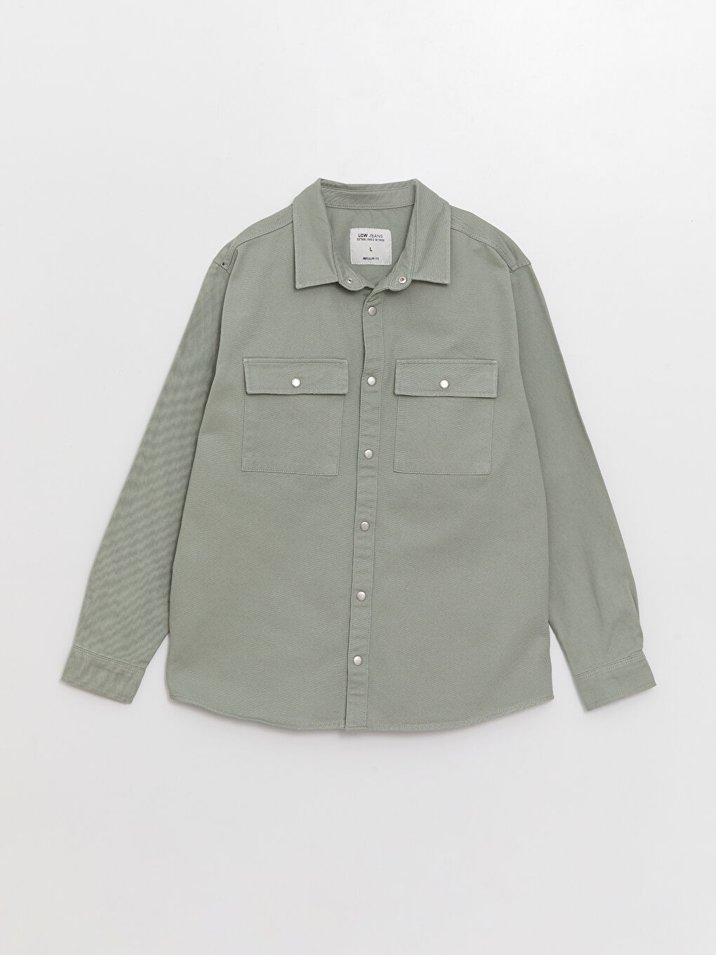 Yeşil Standart Kalıp Erkek Jean Ceket-5