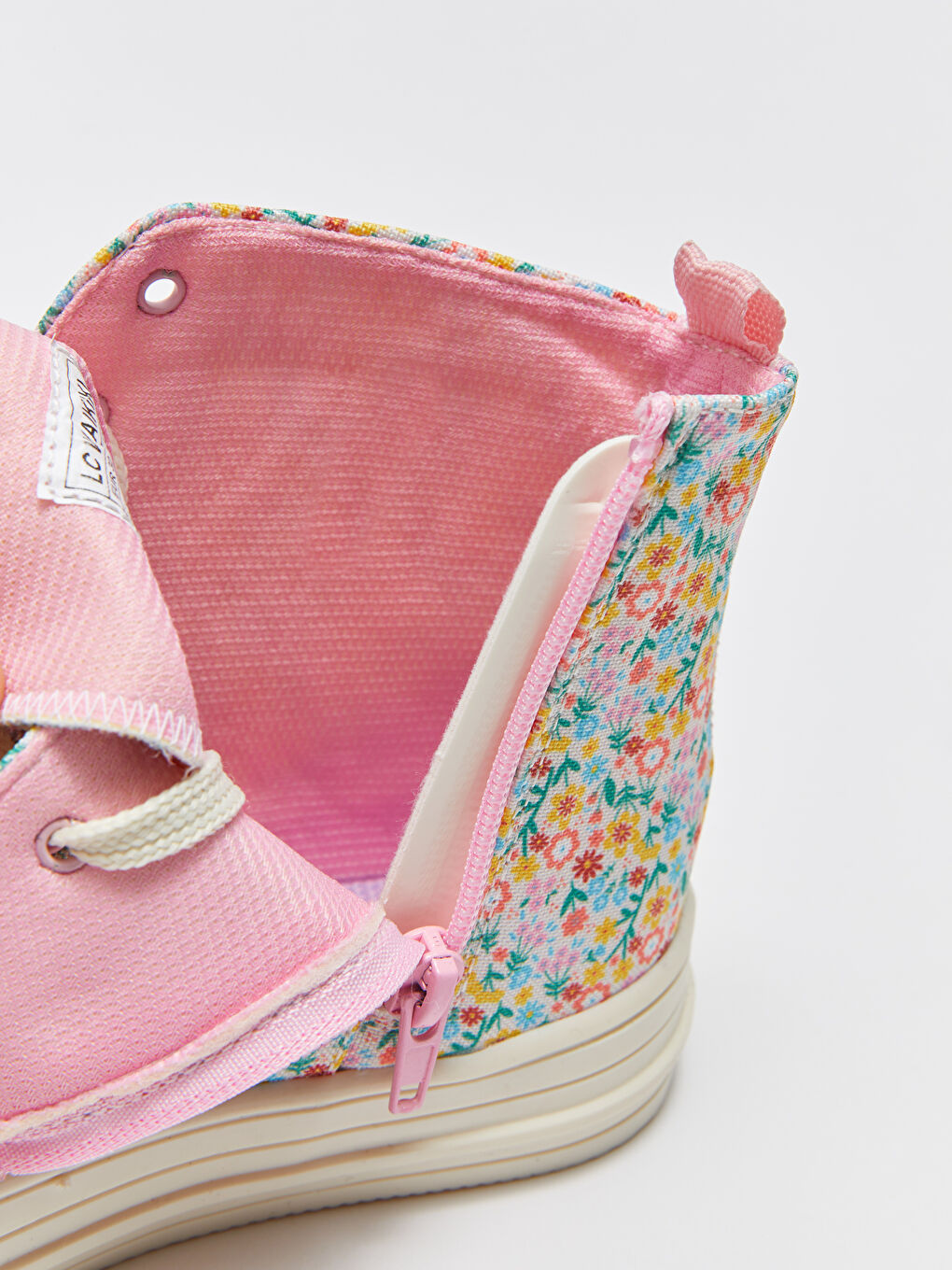 Karışık Çiçek Desenli Kız Çocuk Bilek Boy Spor Ayakkabı-5