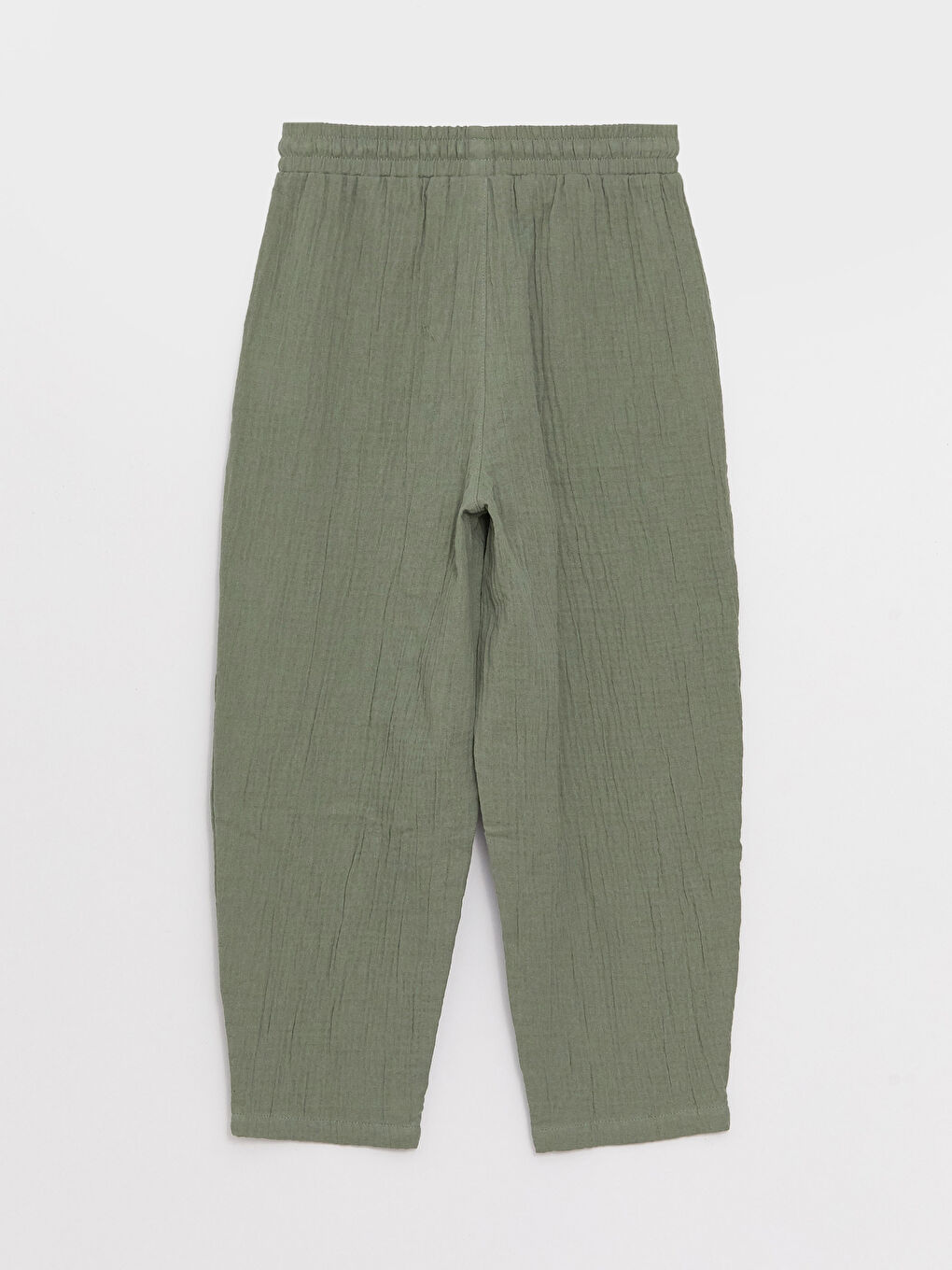 Elasticated Waist Plain Muslin Women's Trousers-6