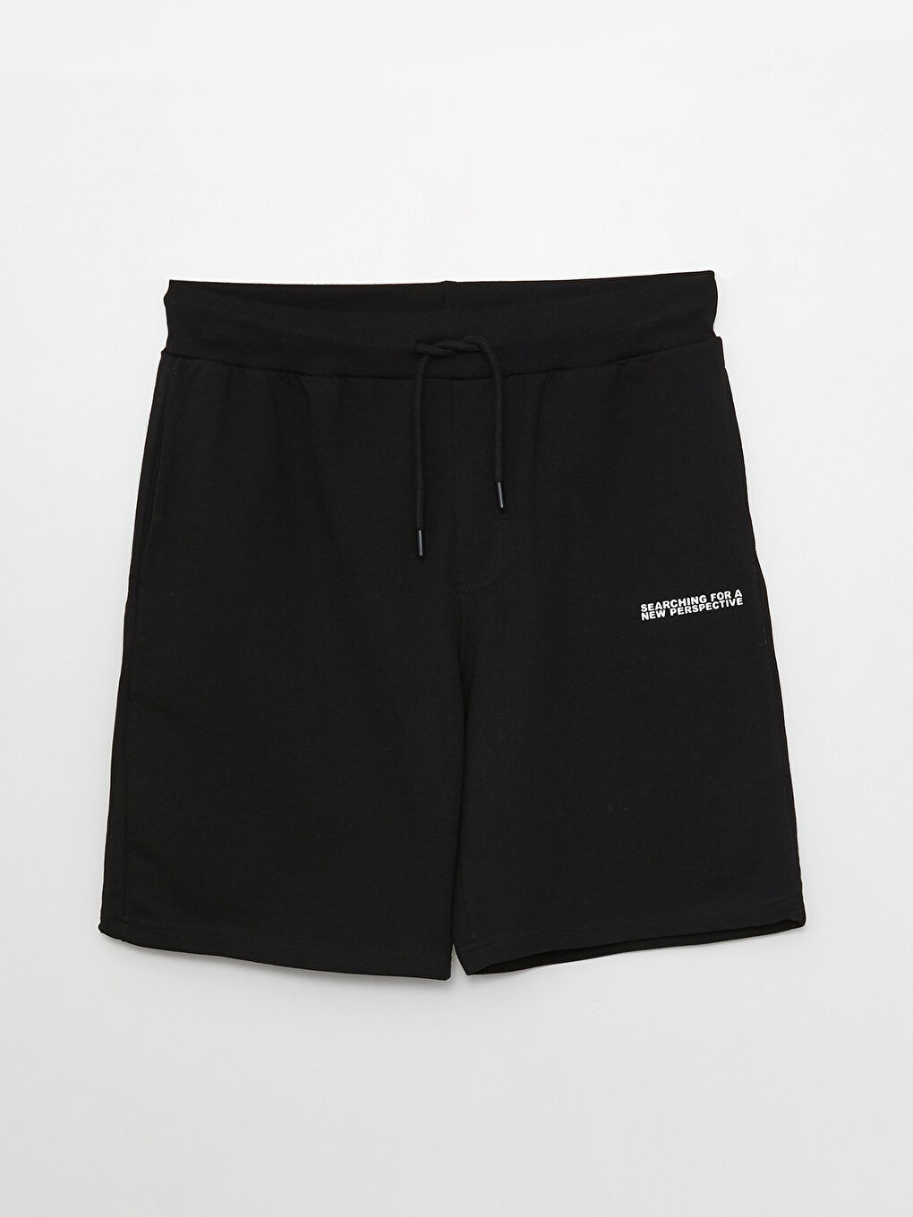 Siyah Standart Kalıp Baskılı Erkek Şort-5