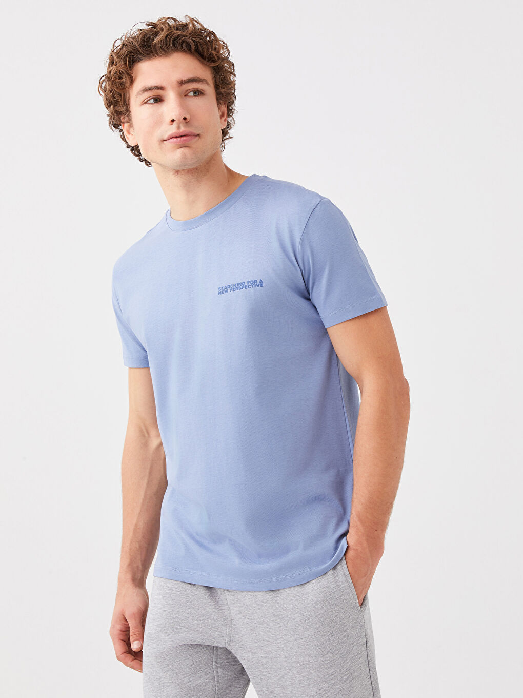 İndigo Bisiklet Yaka Kısa Kollu Baskılı Penye Erkek Tişört