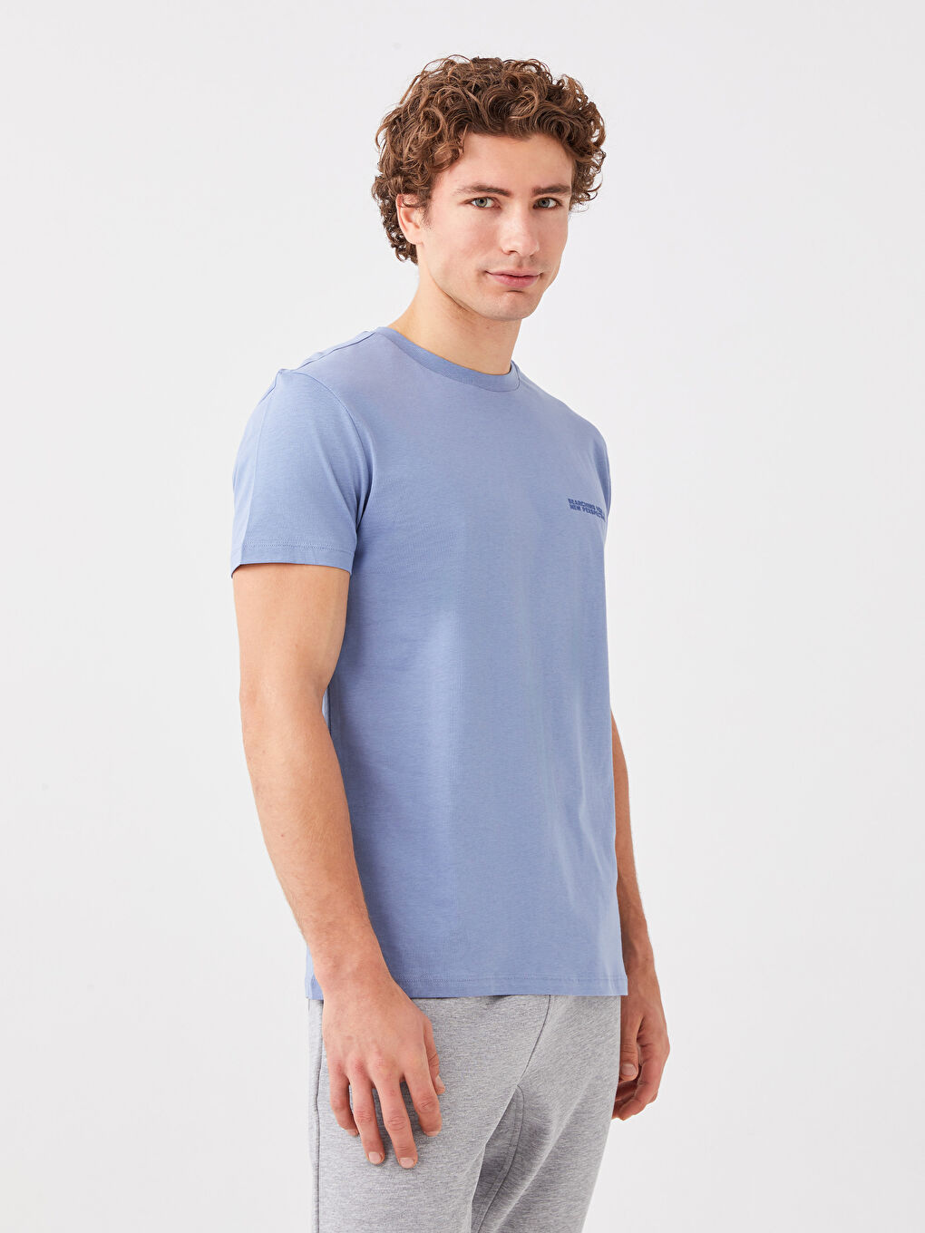 İndigo Bisiklet Yaka Kısa Kollu Baskılı Penye Erkek Tişört-1