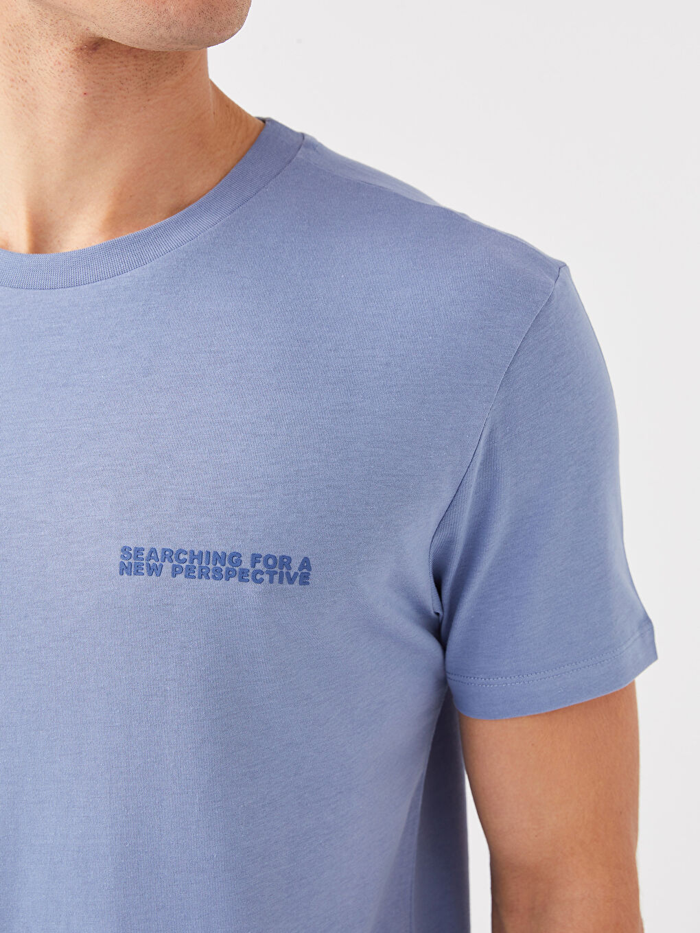 İndigo Bisiklet Yaka Kısa Kollu Baskılı Penye Erkek Tişört-3