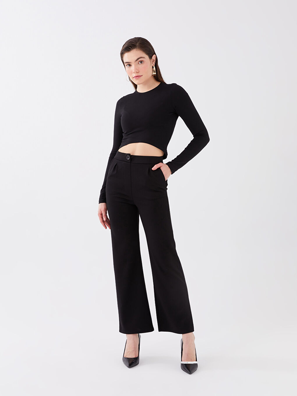 Pantalon Femme Taille Haute Coupe Svelte