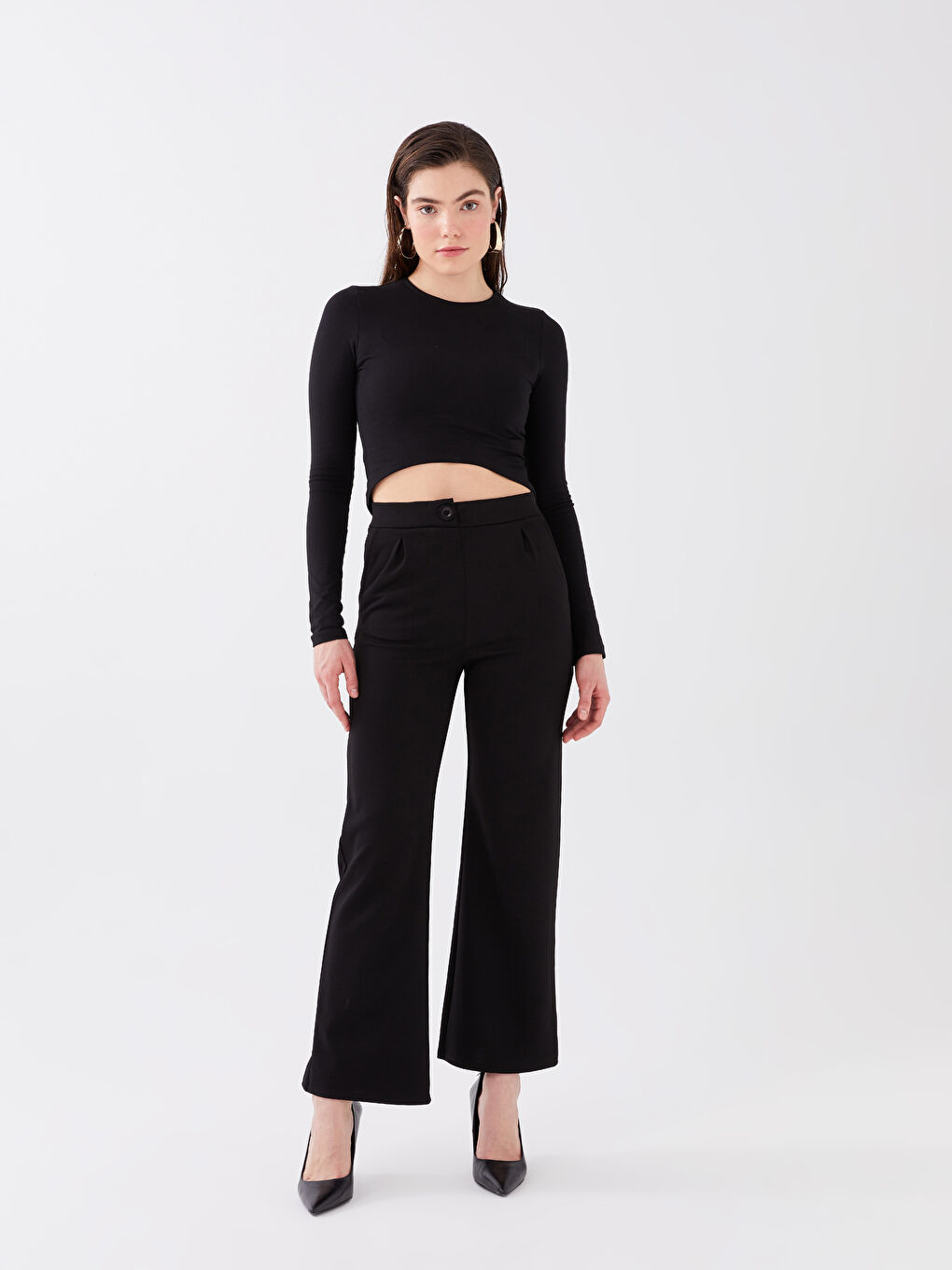 Pantalon Femme Taille Haute Coupe Svelte-1