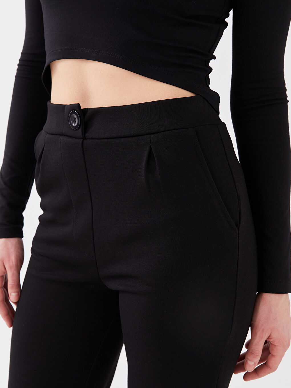 Pantalon Femme Taille Haute Coupe Svelte-2