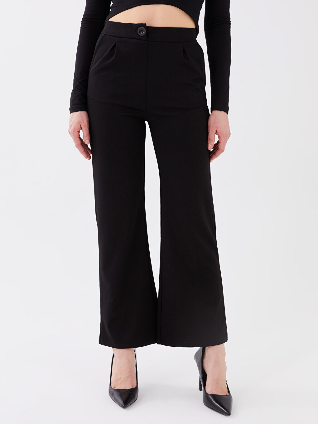 Pantalon Femme Taille Haute Coupe Svelte-3
