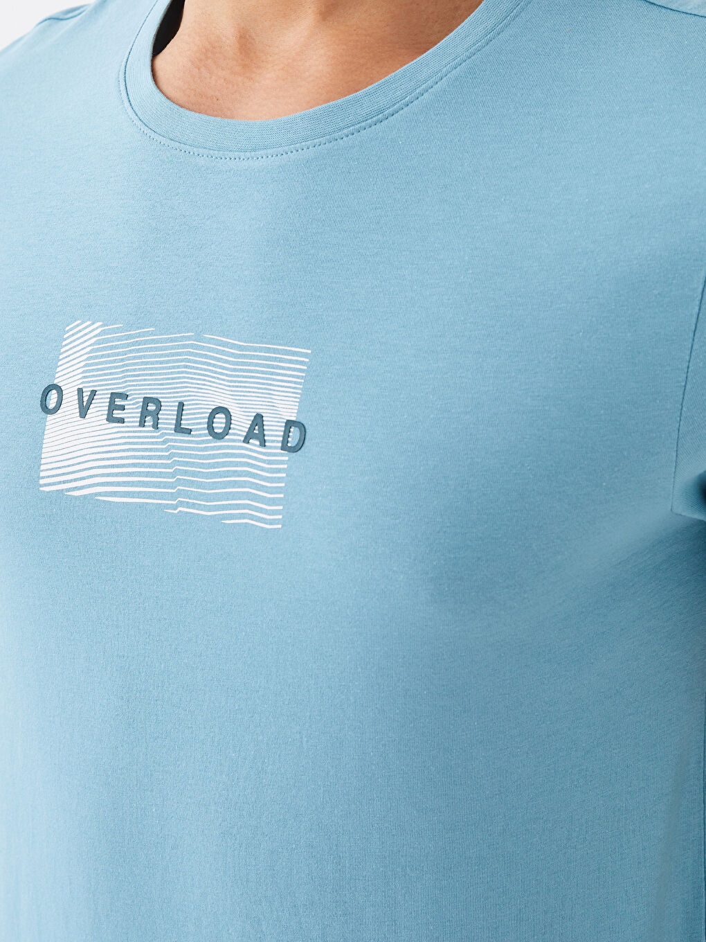 Crew Neck Short Sleeve Printed Combed Cotton Men's T-shirt-3