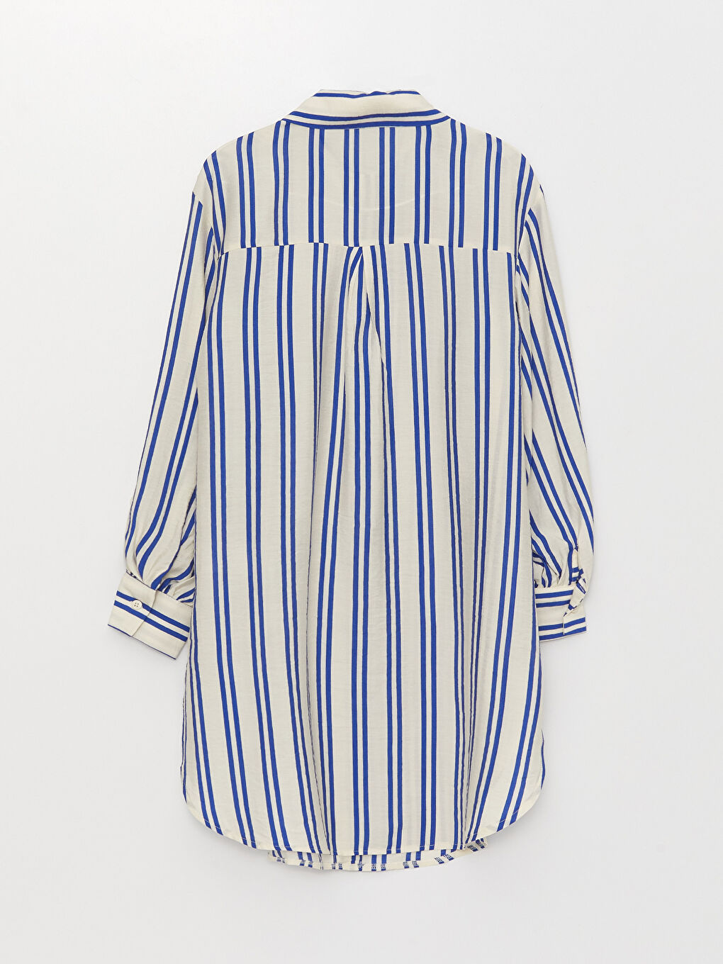 Mavi Çizgili Kadın Gömlek Tunik-6