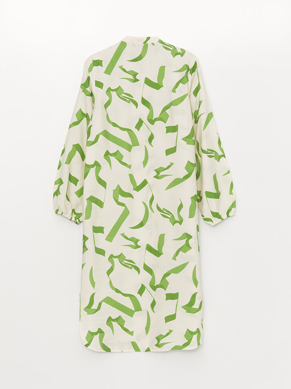 Grandad Collar Patterned Long Sleeve Women's Tunic-6